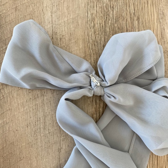 Jjs House Silver A-line Scoop Floor Length Chiffon Bridesmaid Dress with Ruffle - Picture 10 of 10